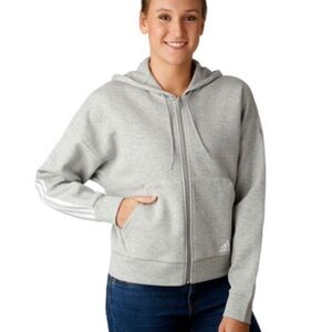 adidas Originals Light Gray Zip-Up Hoodie